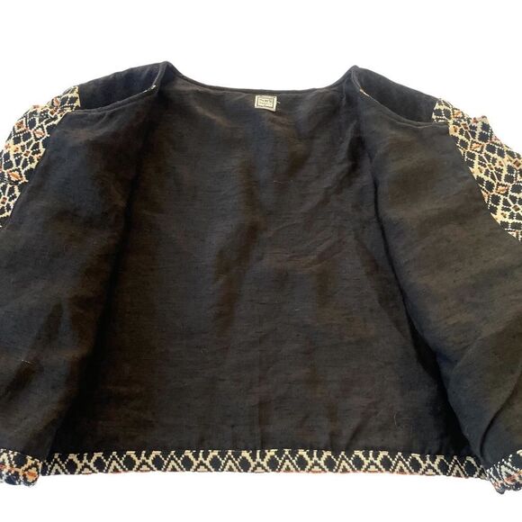 NID D'Abeille Cropped Brocade Tapestry Damask Raised Textured Jacket, Large - Picture 5 of 12